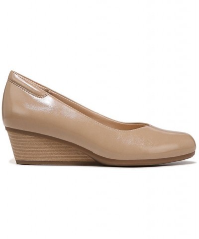 Women's Be Ready Wedge Pumps Taupe Faux Patent $41.60 Shoes