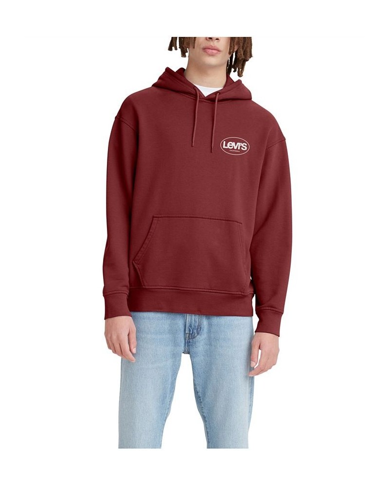 Men's Surf Relaxed-Fit Fleece Hoodie Red $11.69 Sweatshirt