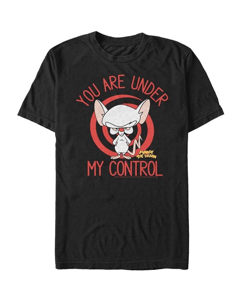 Men's Pinky The Brain You Are Under My Control Short Sleeve T-shirt Black $18.19 T-Shirts