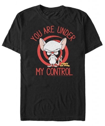 Men's Pinky The Brain You Are Under My Control Short Sleeve T-shirt Black $18.19 T-Shirts