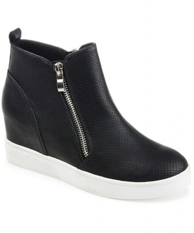 Women's Pennelope Wedge Sneakers Black $42.00 Shoes