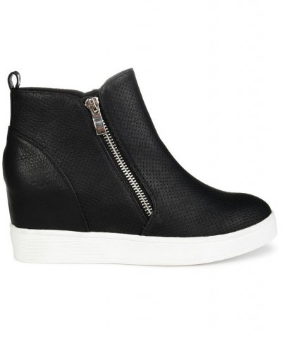 Women's Pennelope Wedge Sneakers Black $42.00 Shoes