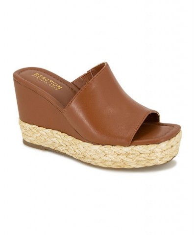 Women's Maria Mule Wedge Sandals Cognac $51.48 Shoes