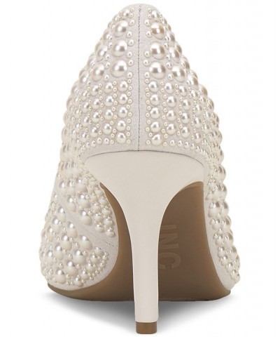 Women's Zitah Embellished Pointed Toe Pumps Tan/Beige $48.76 Shoes