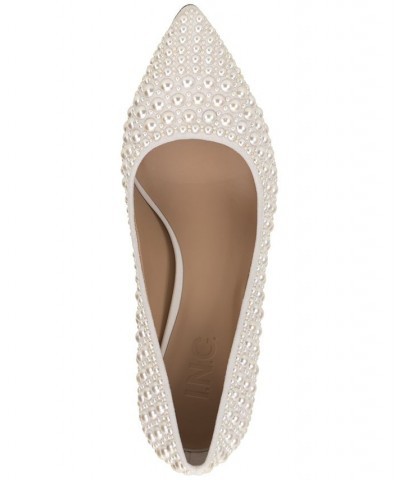 Women's Zitah Embellished Pointed Toe Pumps Tan/Beige $48.76 Shoes