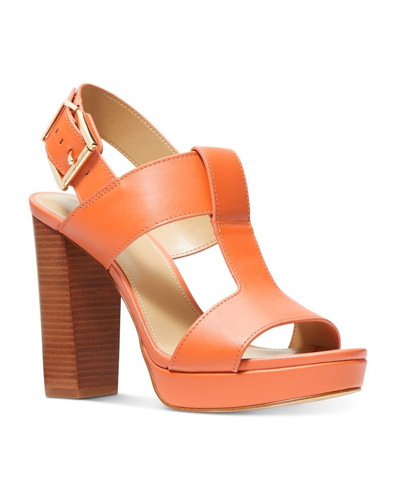 Women's Becker T-Strap Slingback Sandals Orange $68.20 Shoes