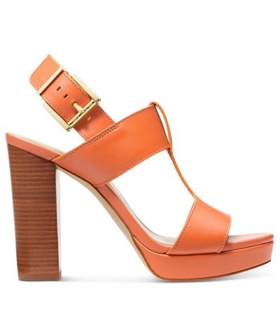 Women's Becker T-Strap Slingback Sandals Orange $68.20 Shoes