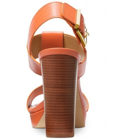 Women's Becker T-Strap Slingback Sandals Orange $68.20 Shoes