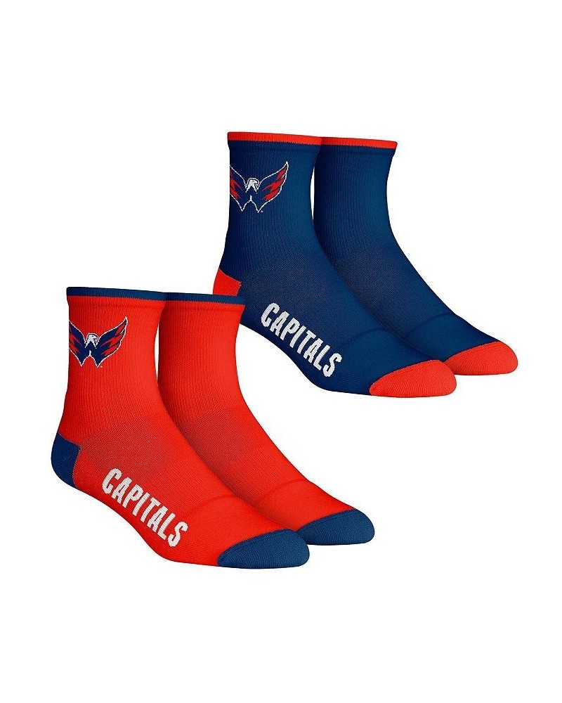 Men's Socks Washington Capitals Core Team 2-Pack Quarter Length Sock Set $16.49 Socks