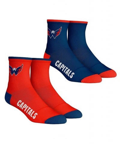 Men's Socks Washington Capitals Core Team 2-Pack Quarter Length Sock Set $16.49 Socks