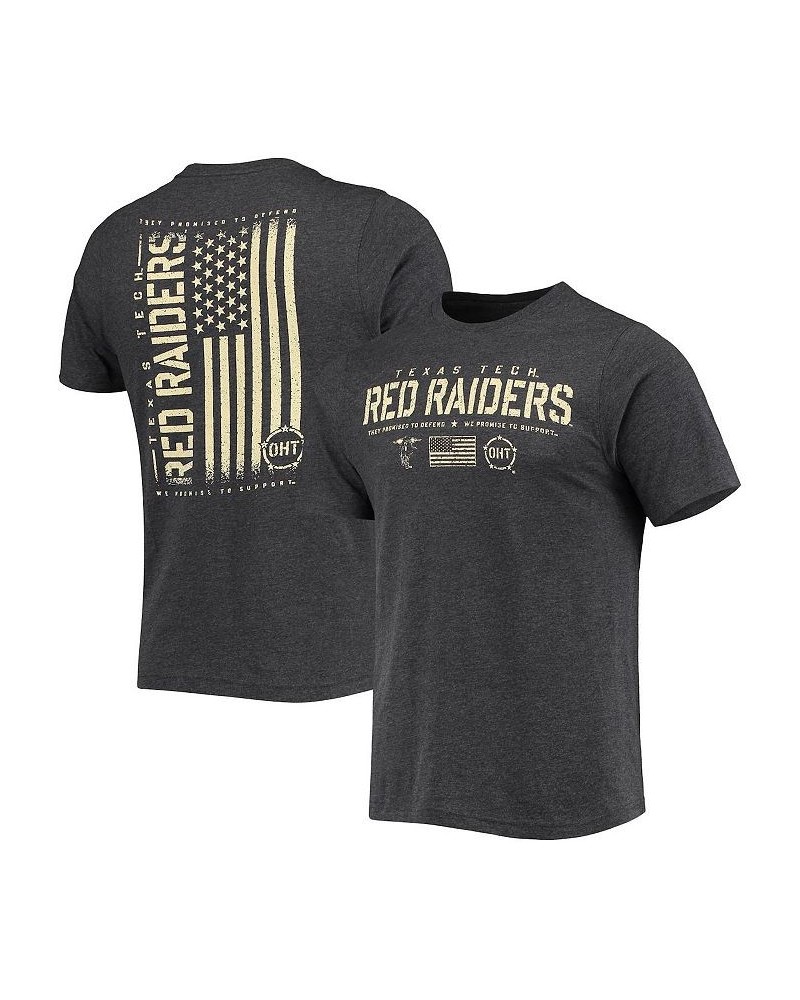 Men's Heathered Black Texas Tech Red Raiders OHT Military-Inspired Appreciation Flag 2.0 T-shirt $22.94 T-Shirts