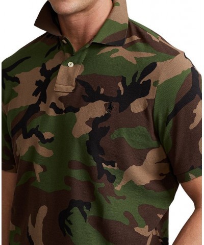 Men's Classic-Fit Camo Cotton Mesh Shirt Green $52.65 Polo Shirts