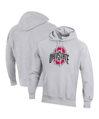 Men's Heathered Gray Ohio State Buckeyes Vault Logo Reverse Weave Pullover Hoodie $48.44 Sweatshirt