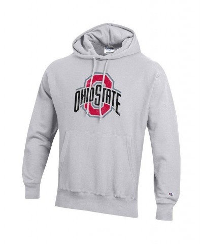 Men's Heathered Gray Ohio State Buckeyes Vault Logo Reverse Weave Pullover Hoodie $48.44 Sweatshirt