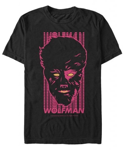 Universal Monsters Men's Wolfman Neon Big Face Short Sleeve T-Shirt Black $15.40 T-Shirts