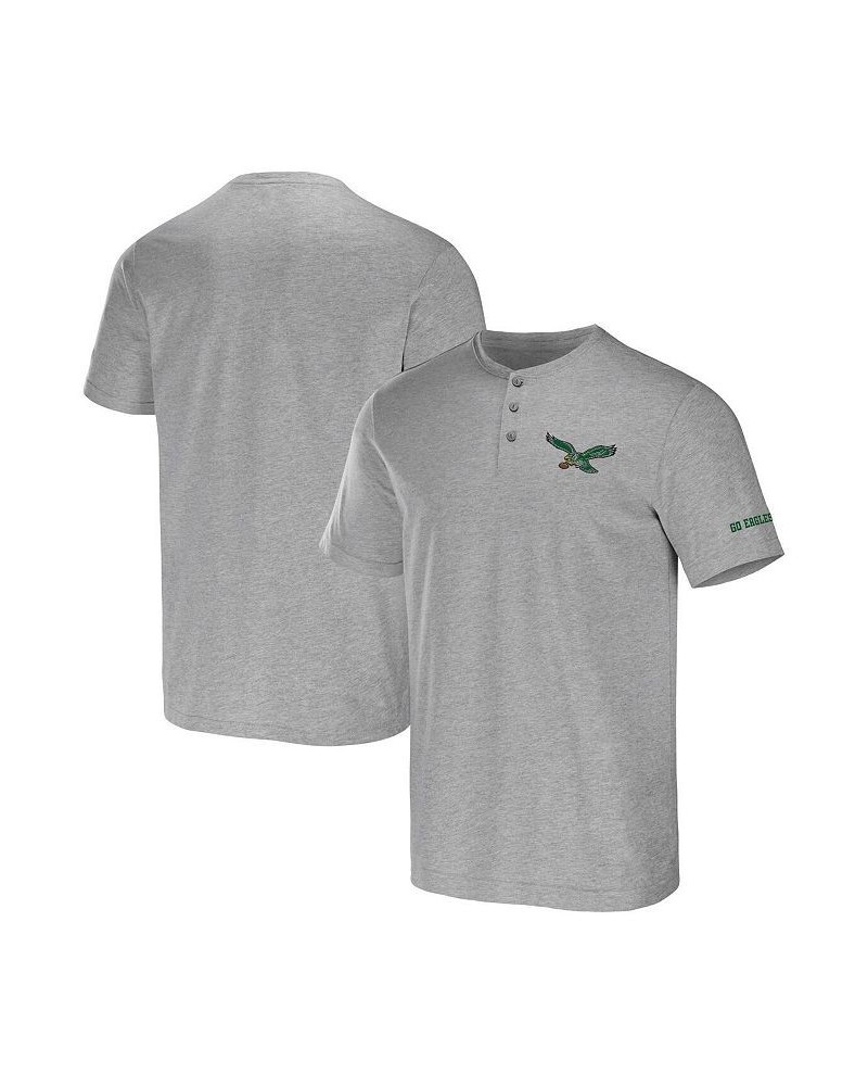 Men's NFL x Darius Rucker Collection by Heather Gray Philadelphia Eagles Henley T-shirt $25.51 T-Shirts