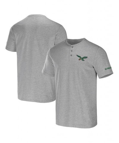 Men's NFL x Darius Rucker Collection by Heather Gray Philadelphia Eagles Henley T-shirt $25.51 T-Shirts