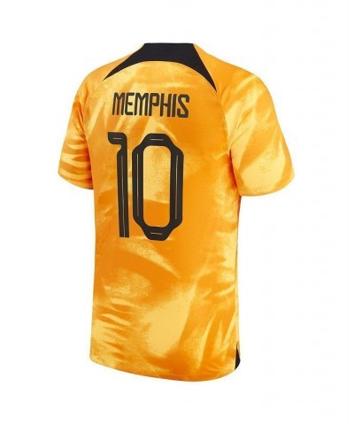 Men's Memphis Depay Orange Netherlands National Team 2022/23 Home Breathe Stadium Replica Player Jersey $61.60 Jersey