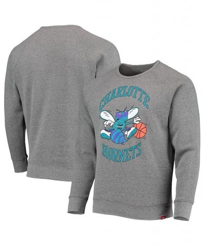 Men's Heathered Gray Charlotte Hornets Harmon Raglan Tri-Blend Pullover Sweatshirt $28.00 Sweatshirt