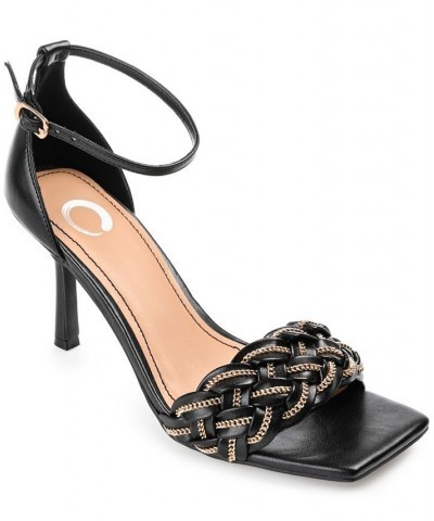 Women's Mabella Braided Chain Sandals Black $41.80 Shoes