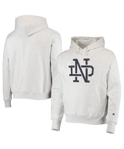 Men's Heathered Gray Notre Dame Fighting Irish Team Vault Logo Reverse Weave Pullover Hoodie $50.34 Sweatshirt