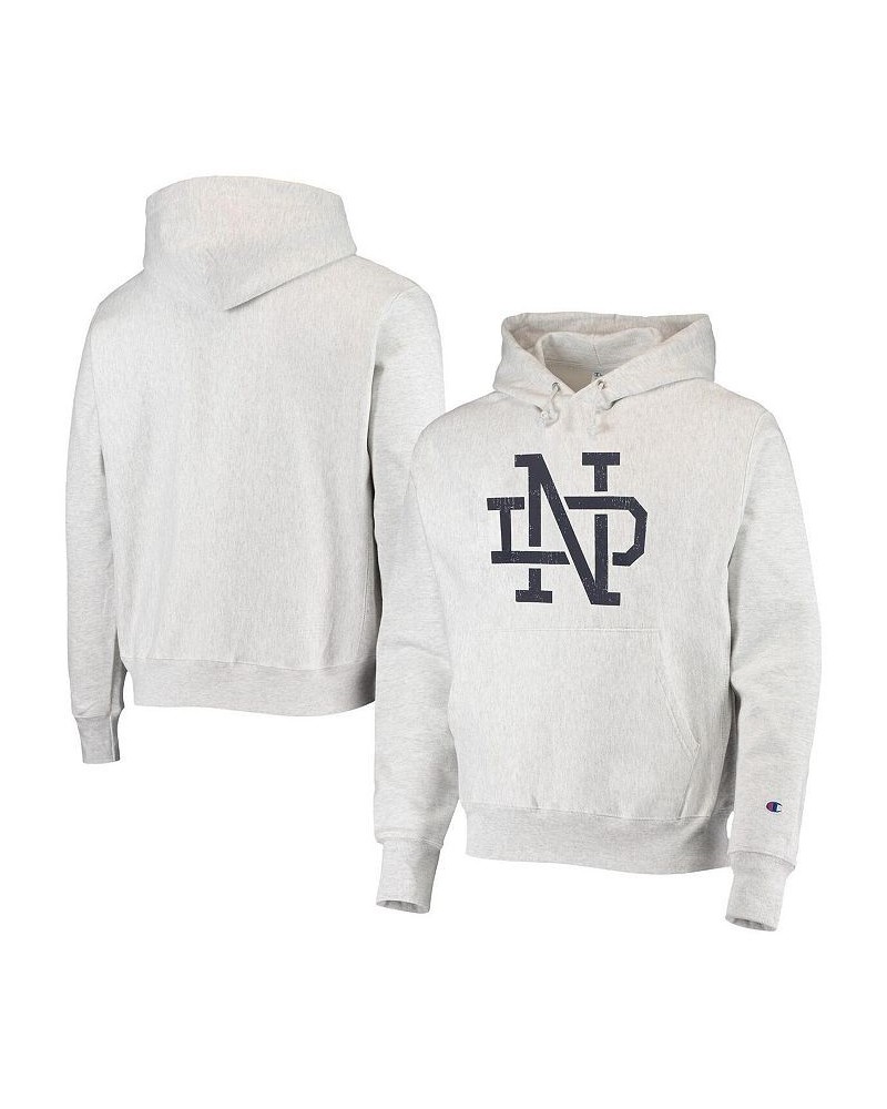 Men's Heathered Gray Notre Dame Fighting Irish Team Vault Logo Reverse Weave Pullover Hoodie $50.34 Sweatshirt