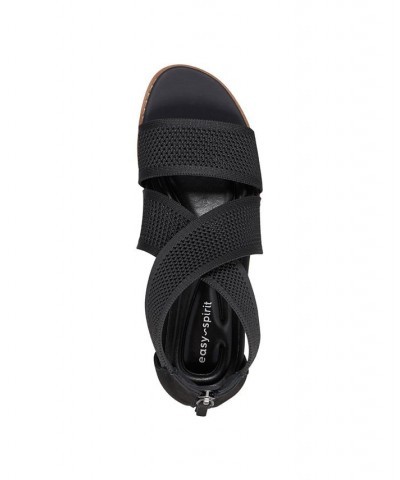 Women's Wander Round Toe Strappy Casual Sandals Black $40.94 Shoes