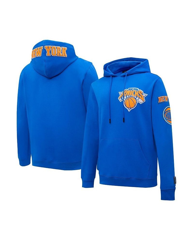 Men's Blue New York Knicks Chenille Pullover Hoodie $38.64 Sweatshirt