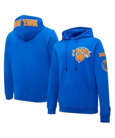 Men's Blue New York Knicks Chenille Pullover Hoodie $38.64 Sweatshirt