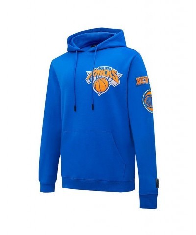 Men's Blue New York Knicks Chenille Pullover Hoodie $38.64 Sweatshirt