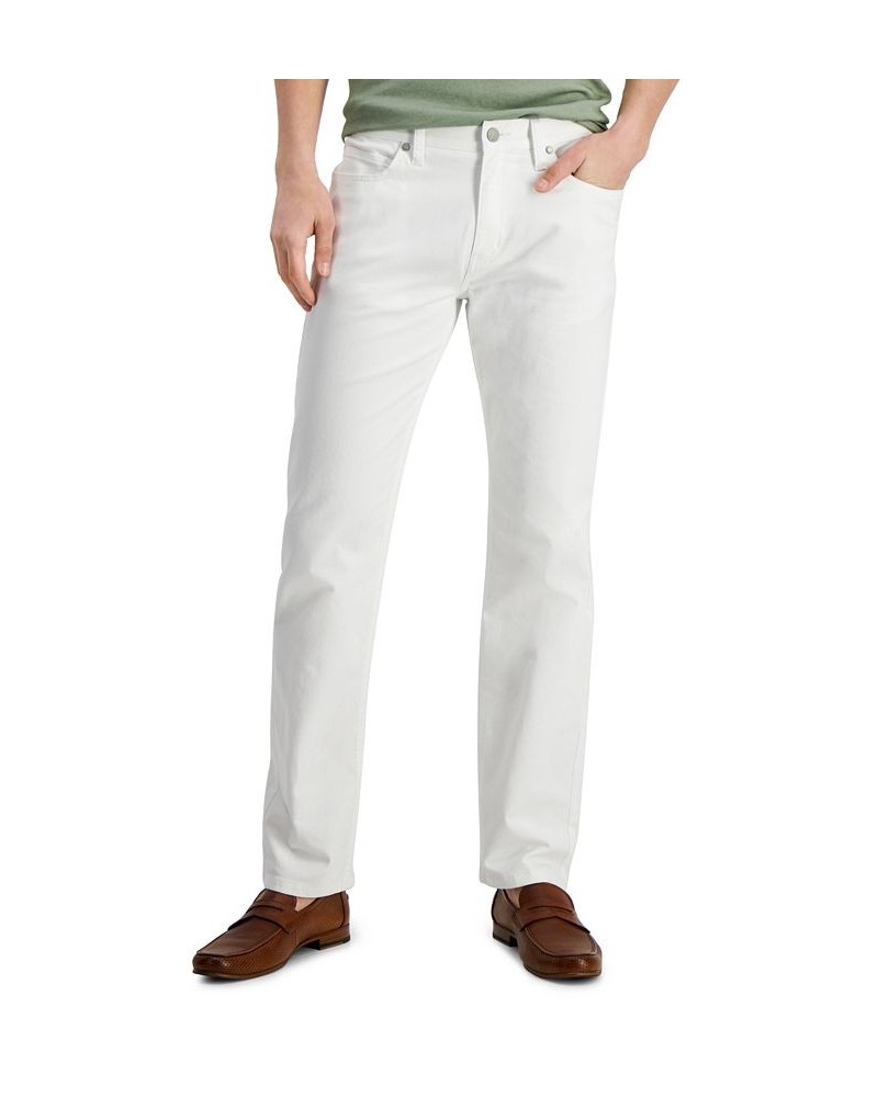 Men's Five-Pocket Straight-Fit Twill Pants White $16.79 Pants