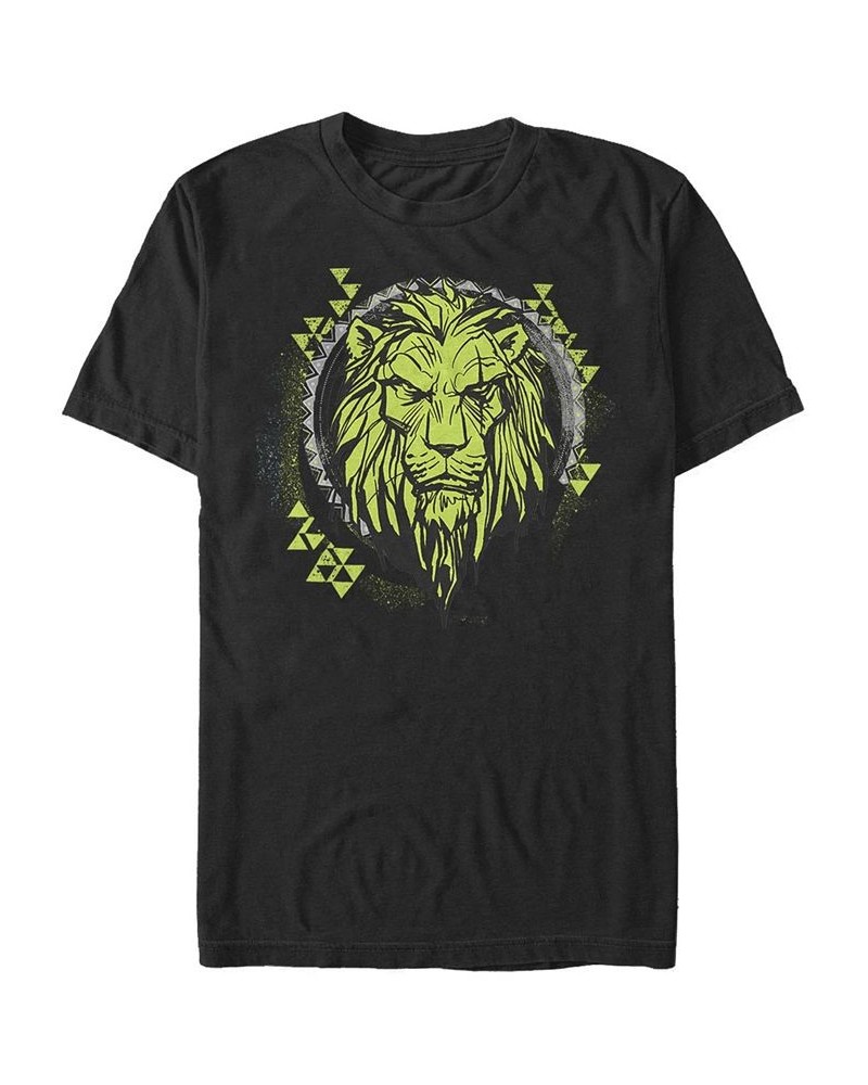 Disney Men's The Lion King Live Action Scar Geometric Circle, Short Sleeve T-Shirt Black $19.94 T-Shirts