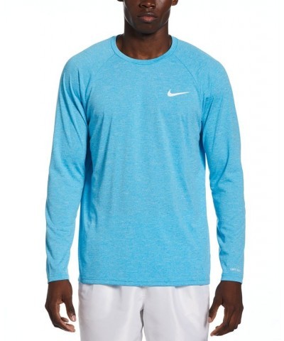 Men's Heather Hydroguard Long Sleeve Swim T-Shirt PD06 $28.32 Swimsuits