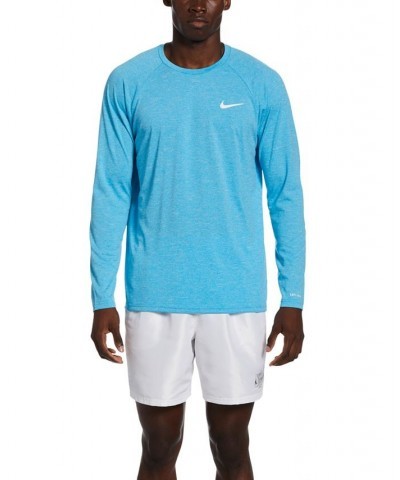 Men's Heather Hydroguard Long Sleeve Swim T-Shirt PD06 $28.32 Swimsuits