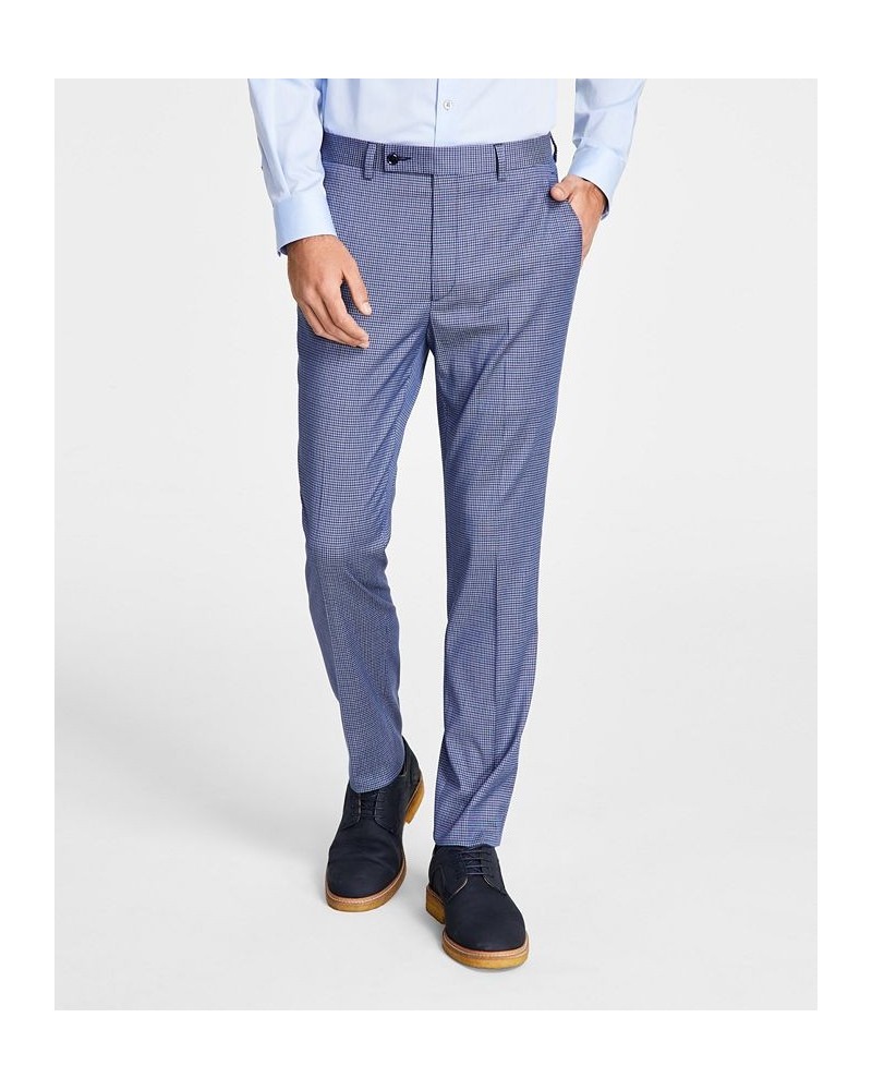 Men's Skinny-Fit Stretch Suit Pants Blue Solid $71.05 Suits