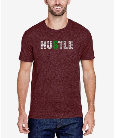 Men's Premium Blend Word Art Hustle T-shirt Red $25.64 T-Shirts