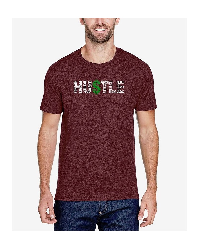 Men's Premium Blend Word Art Hustle T-shirt Red $25.64 T-Shirts