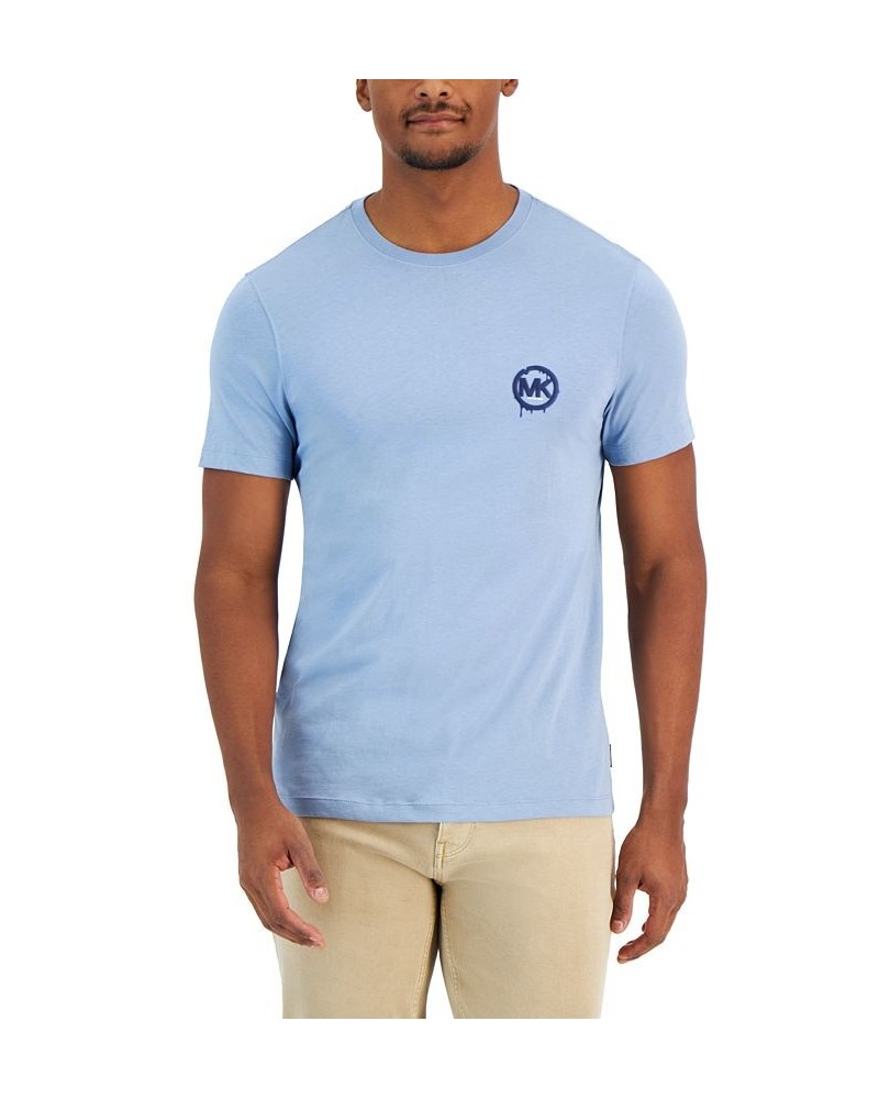 Men's Modern-Fit Melting MK Logo Graphic T-Shirt Blue $35.45 T-Shirts