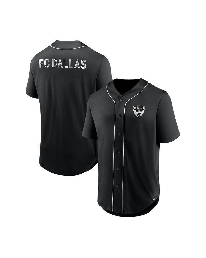 Men's Branded Black FC Dallas Third Period Fashion Baseball Button-Up Jersey $34.30 Jersey