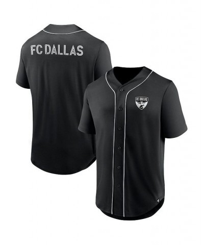 Men's Branded Black FC Dallas Third Period Fashion Baseball Button-Up Jersey $34.30 Jersey