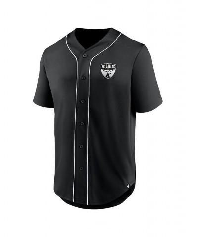 Men's Branded Black FC Dallas Third Period Fashion Baseball Button-Up Jersey $34.30 Jersey