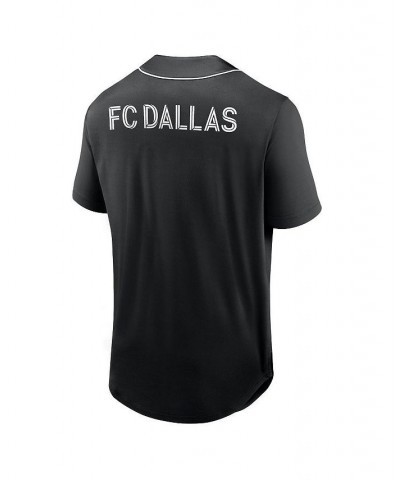 Men's Branded Black FC Dallas Third Period Fashion Baseball Button-Up Jersey $34.30 Jersey