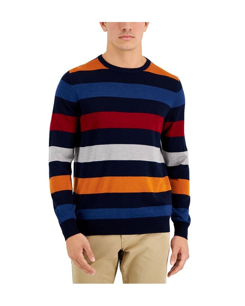 Men's Merino Stripe Sweater Blue $21.01 Sweaters