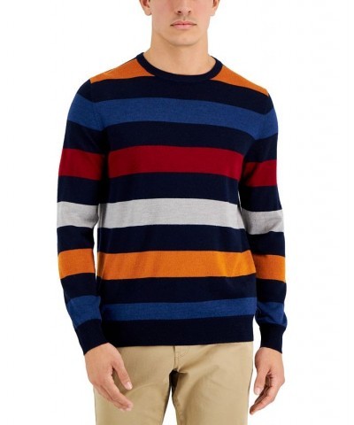 Men's Merino Stripe Sweater Blue $21.01 Sweaters