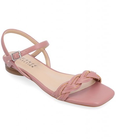 Women's Verity Braided Sandals Pink $49.49 Shoes