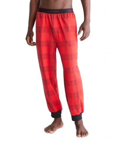 Men's Modern Holiday Lounge Plaid Jogger Pajama Pants Red $17.30 Pajama