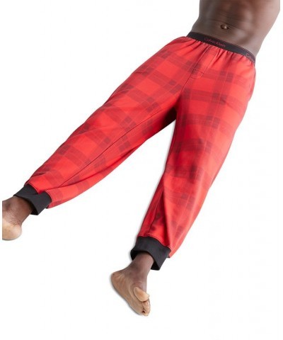 Men's Modern Holiday Lounge Plaid Jogger Pajama Pants Red $17.30 Pajama