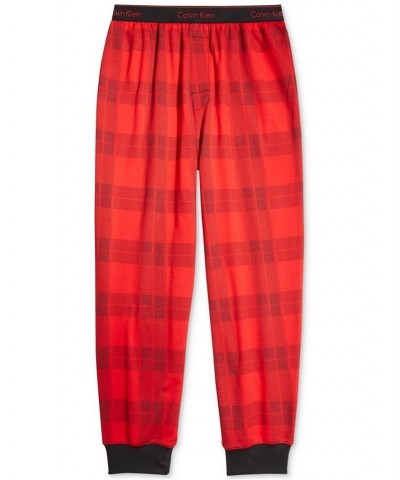 Men's Modern Holiday Lounge Plaid Jogger Pajama Pants Red $17.30 Pajama