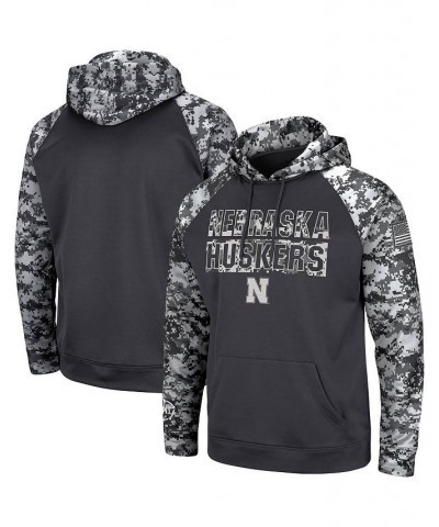 Men's Charcoal Nebraska Huskers OHT Military-Inspired Appreciation Digi Camo Big and Tall Pullover Hoodie $36.75 Sweatshirt