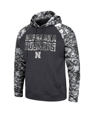 Men's Charcoal Nebraska Huskers OHT Military-Inspired Appreciation Digi Camo Big and Tall Pullover Hoodie $36.75 Sweatshirt